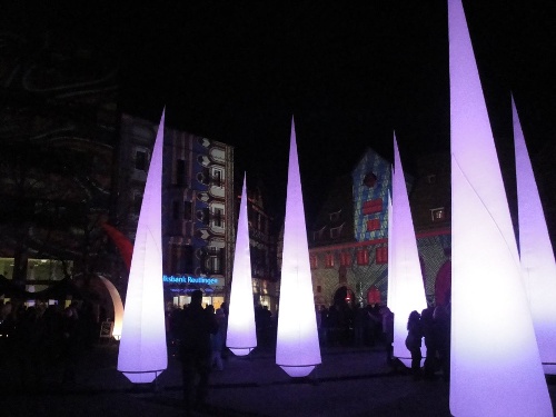 Lichtinstallationen am Marktplatz