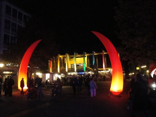 Lichtinstallationen am Marktplatz